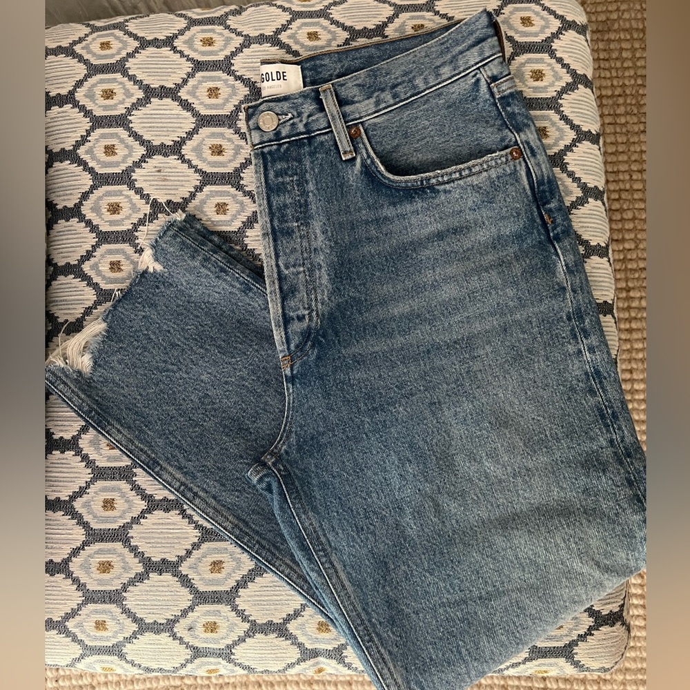 Agolde Riley High Rise Straight Crop Jeans - Picture 5 of 7
